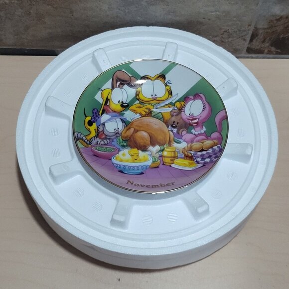 Garfield Calendar November Plate Jim Davis Plate No A 1444 Danbury Mint - Picture 2 of 14